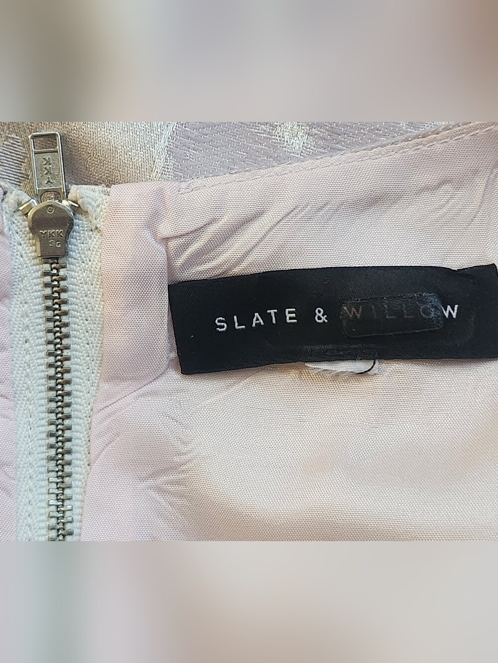 SLATE & WILLOW 'Andy' Pink & Silver Mini Shift Dress - Size XS - Picture 10 of 12